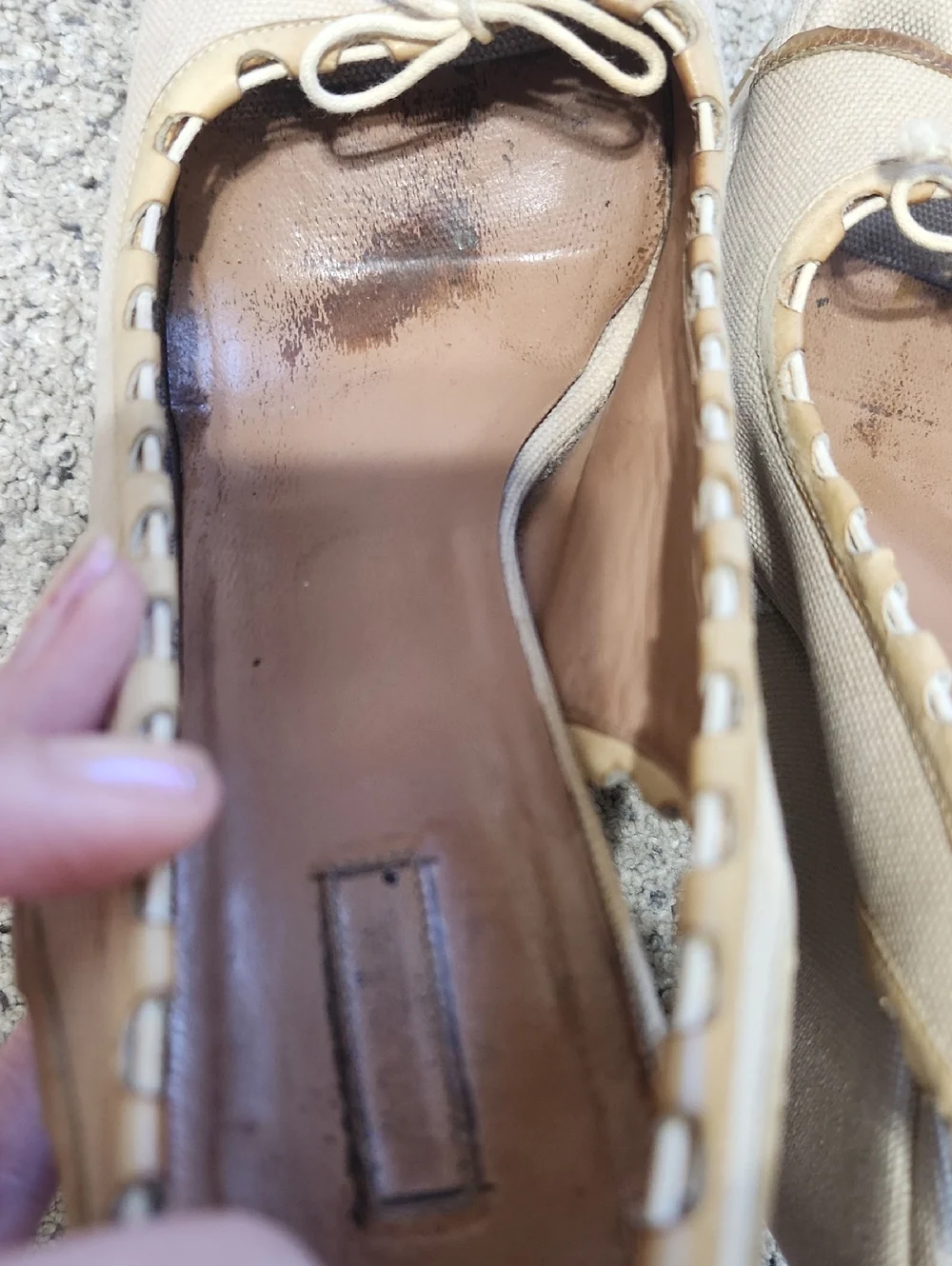 ALAIA CANVAS WOVEN WEDGE CREAM/BROWN SIZE 37/US 6.5